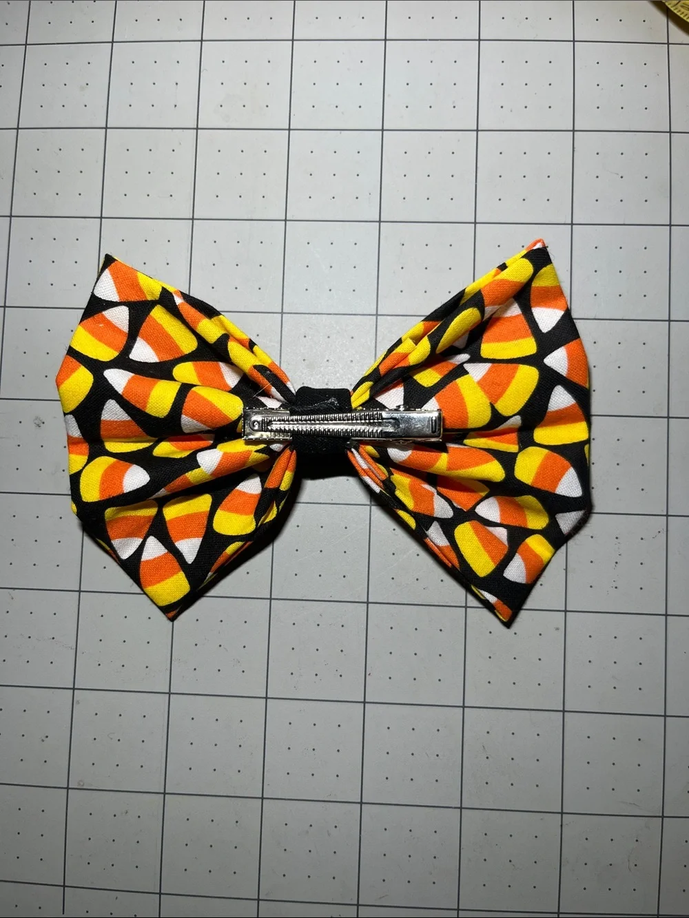 Halloween Candy Corn Bow for Kids - Black, Orange & Yellow